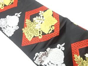 アンティーク　菱に菊桐唐草模様織出し袋帯（材料）